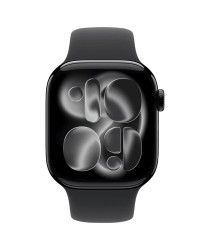 Вживані Apple Watch Series 11 GPS 46mm Jet Black Aluminum Case / Black Sport Band - M/L (MEQU4)