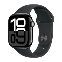 Apple Watch Series 10 GPS 46mm Jet Black Aluminum Case with Black Sport Band (M/L) (MWWQ3)