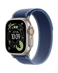 Apple Watch Ultra 3 GPS + LTE 49mm Natural Titanium Case with Blue Trail Loop - M/L (MEWU4)